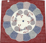 Imari - Imari Gourd plate Vermilion 伊万里 綿 小 風呂敷 約50cm 【ひょうたん絵皿/朱】 - Furoshiki (Japanese Wrapping Cloth) 50 x 50 cm