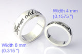 Saito - Message Ring  (With your own message)  8 mm (0.315") width (Silver 925 )