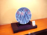 Fujii Kinsai Arita Japan - Somenishiki Kinsai Yurikou Shobu(Iris) Ornamental plate 33.30 cm - Free Shipping