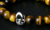 Saito - Skull (Silver 925) w/Bonji with Tiger Eye Rosary　