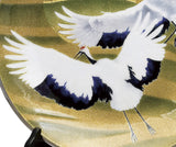Saikosha - #006-11 Soukaku (Pair of crane) & Rising Sun (Cloisonné ware ornamental plate) 36.00 cm - Free Shipping