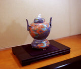 Fujii Kinsai Arita Japan - Somenishiki Kinsai Crane & Pine Incense burner 32.50 cm - Free Shipping