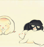 Nakamura Houchu - Inukoro  狗子 (three puppies) - Free Shipping