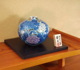 Fujii Kinsai Arita Japan - Somenishiki Platinum Hydrangea Vase 17.00 cm - Free Shipping