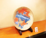 Fujii Kinsai Arita Japan - Somenishiki Golden EDo Monyou Ornamental plate 45.00 cm - Free Shipping