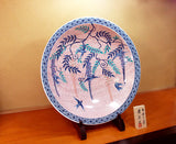 Fujii Kinsai Arita Japan - Somenishiki Wisteria & Swallow Ornamental Plate 60.70 cm - Free Shipping