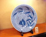Fujii Kinsai Arita Japan - Sometsuke Uzura (Quail) Ornamental plate 60.50 cm  - Free Shipping