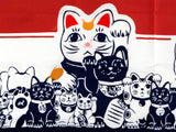 Kenema - Maneki Neko (Beckoning cat)  (The dyed Tenugui)