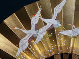 Kyoto Kazari Sensu - #23 Five Japanese Cranes - Length - 28.7 cm (11.29")