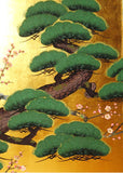 Japanese Traditional Hand Paint Byobu (Gold Leaf Folding Screen) - T 26 - Free Shipping