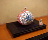 Fujii Kinsai Arita Japan - Reproduced Koimari Somenishiki Kinsai Karakusawari Hanakagozu Vase 24.50 cm - Free Shipping