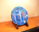 Fujii Kinsai Arita Japan - Somenishiki  Kinsai Wisteria  Ornamental plate 39.50 cm - Free Shipping