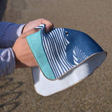 Kata Kata  soft towel 100% cotton - Fin whale  Blue  25 x 25 cm