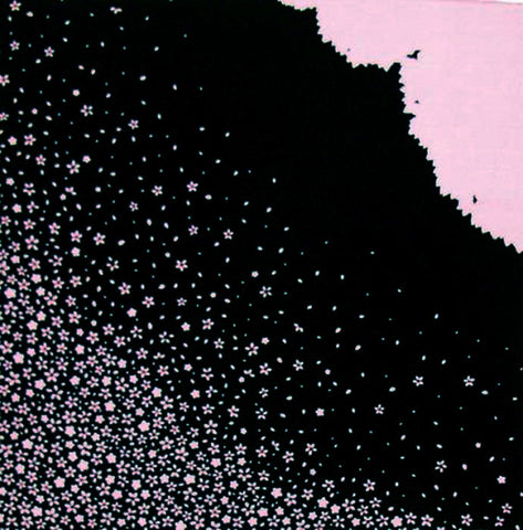Kenema- Shower of falling Sakura petals  花嵐 - Furoshiki  90X90cm