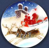Saikosha - #023-03 Santa and reindeer (Framed Cloisonné ware) - Free Shipping