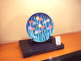 Fujii Kinsai Arita Japan - Somenishiki  Shobu (Iris)  Ornamental plate 33.30 cm - Free Shipping