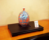 Fujii Kinsai Arita Japan - Somenishiki Kinsai Seigaiha Phoenix Vase 27.50 cm - Free Shipping