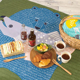 Kata Kata - Water repellent finish - Bear and Salmon アクアドロップ くまとさけ グリーン(撥水加工) - Furoshiki   100 x 100 cm