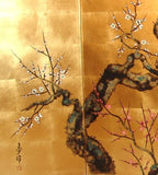 Japanese Traditional Hand Paint Byobu (Gold Leaf Folding Screen) - T 37 - Free Shipping