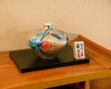 Fujii Kinsai Arita Japan - Somenishiki Golden Persimmon Vase 14.90 cm - Free Shipping
