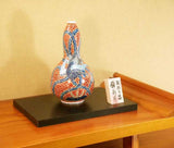 Fujii Kinsai Arita Japan - Somenishiki Kinsai Seigaiha Phoenix Vase 23.20 cm - Free Shipping