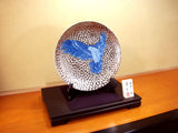 Fujii Kinsai Arita Japan - Somenishiki Platinum Falcon Ornamental plate 35.80 cm - Free Shipping