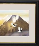 Sankoh Framed Mt. Fuji - G4-BF015L - Ogon Fuji (Golden Mt. Fuji & pair of cranes)