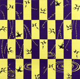 Maruwa - Ichimatsu (Plaid) Swallows Y - Furoshiki (Japanese Wrapping Cloth) 105 x 105 cm