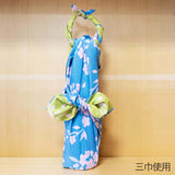 Omotenashi -  Double-Sided Dyeing Sakura Light Blue 桜／白群（びゃくぐん）- Furoshiki 105 x 105 cm (Japanese Wrapping Cloth)