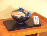 Fujii Kinsai Arita Japan - Tetsuyu Kinsai Carp Vase 14.90 cm - Free Shipping