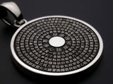 Saito - Heart Sutra Round Shape Silver Pendant Top (Silver 950)