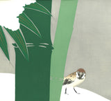 Kamisaka Sekka - #2 Sechu-Dake  (Sparrow in snow) - Free Shipping