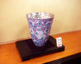Fujii Kinsai Arita Japan - Somenishiki Kinsai Seigaiha Sakura Vase  32.00 cm - Free Shipping