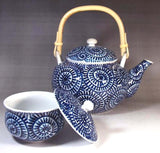 Fujii Kinsai Arita Japan - Sometsuke Tako Karakusa Japanese Teapot & Teacup (Yunomi) 5 Units set - Free Shipping