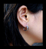 Saito - Buddha in Sanskrit Characterers Pierced Earring Silver 925