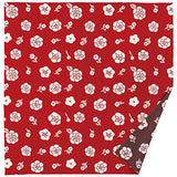 Omotenashi -  Double-Sided Dyeing Bara (Rose) Red/Brown 薔薇 （ばら）／深緋（こきひ）50 cm - Furoshiki (Japanese Wrapping Cloth)