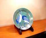Fujii Kinsai Arita Japan - Somenishiki  Kinsai Couple Crane Ornamental plate 39.50 cm - Free Shipping