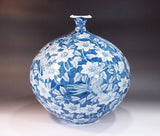 Fujii Kinsai Arita Japan - Sometsuke Phoenix & Tessen Vase  32.90 cm - Free Shipping