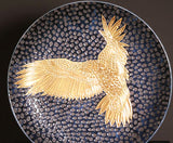 Fujii Kinsai Arita Japan - Tetsuyu Golden Falcon Ornamental plate 39.00 cm  - Free Shipping