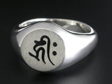 Saito - Buddha in Sanskrit Characters Signet Silver Ring　