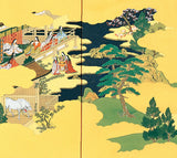 Miwa Eisho - Japanese Traditional Hand Paint Byobu (Gold Silk Folding Screen) - X168 - Free Shipping