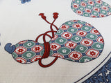 Maruwa - Imari Gourd plate Navy  伊万里 綿風呂敷 約100cm 【ひょうたん絵皿】紺　- Furoshiki  100 x 100 cm  (Japanese Wrapping Cloth)