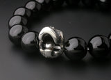 Saito - Skull (Silver 925) w/Bonji with Onyx Rosary　