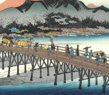 Utagawa Hiroshige - No.55 - Sanjō Ōhashi at Keishi (Arriving at Kyoto) - The 53 Stations of the Tōkaidō (Hoeido-Edition) - Free Shipping