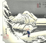 Utagawa Hiroshige - No.16 - 15th Station Kanbara 蒲原　夜之雪 - The 53 Stations of the Tōkaidō (Hoeido-Edition) - Free Shipping