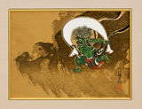 Ogata Korin - Fujin & Raijin Pair (Two sheets of woodblock print) in frame  - Free Shipping