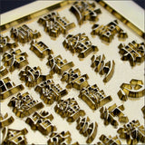 Saito - Heart Sutra Deep Engraved Gold Shield Brass Plate in K24 Gold Coating