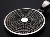 Saito - Heart Sutra Round Shape Silver Pendant Top (Silver 950)