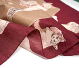 Asayama Misato - Cats    97 x 97 cm Furoshiki  (Japanese Wrapping Cloth)