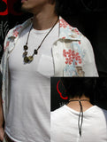 Saito - Six Eirakusen Silver Pendant with Deer Skin Strap